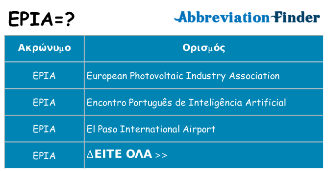 Τι σημαίνει epia ηρεμήσει