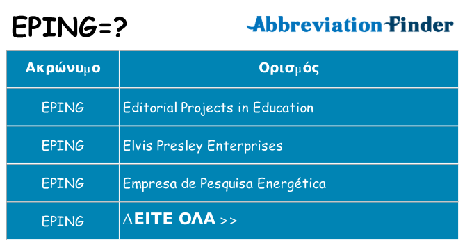 Τι σημαίνει eping ηρεμήσει