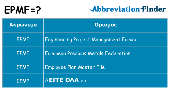 Τι σημαίνει epmf ηρεμήσει