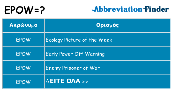 Τι σημαίνει epow ηρεμήσει