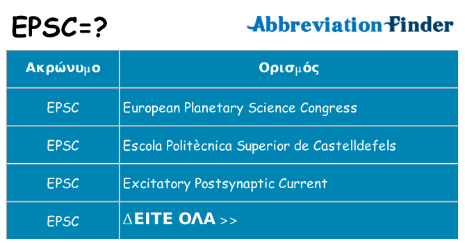 Τι σημαίνει epsc ηρεμήσει
