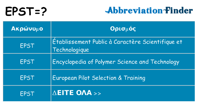 Τι σημαίνει epst ηρεμήσει