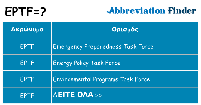 Τι σημαίνει eptf ηρεμήσει