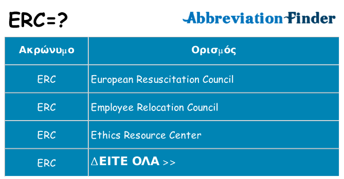 Τι σημαίνει erc ηρεμήσει