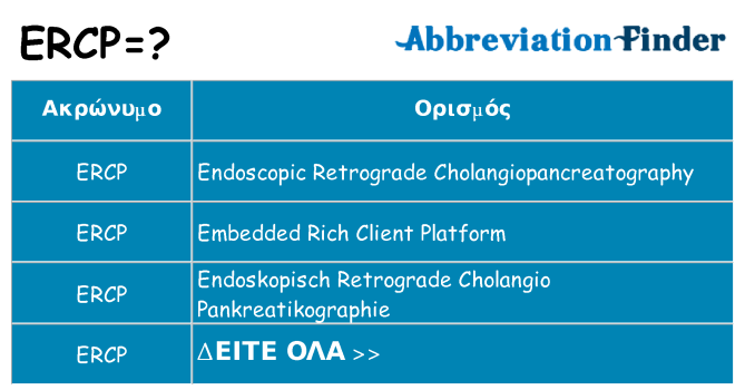 Τι σημαίνει ercp ηρεμήσει