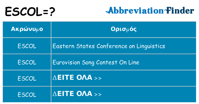 Τι σημαίνει escol ηρεμήσει
