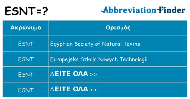 Τι σημαίνει esnt ηρεμήσει