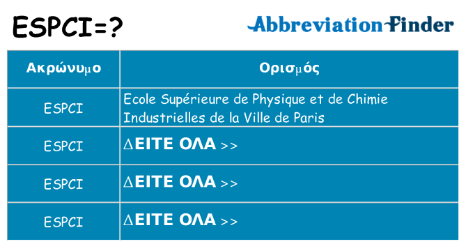 Τι σημαίνει espci ηρεμήσει