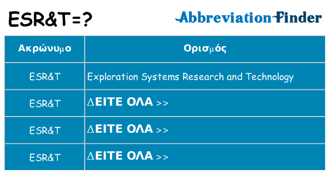 Τι σημαίνει esrt ηρεμήσει