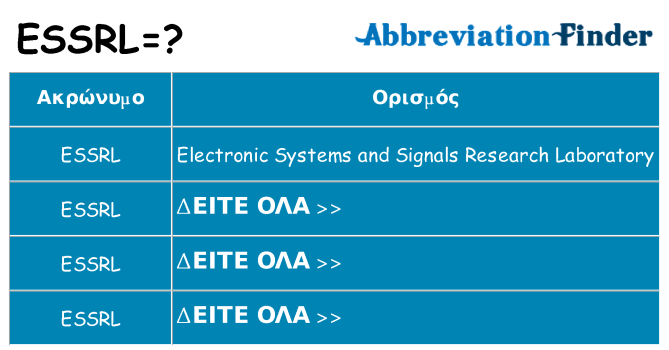 Τι σημαίνει essrl ηρεμήσει