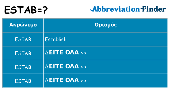 Τι σημαίνει estab ηρεμήσει