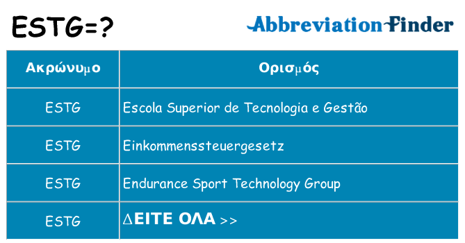 Τι σημαίνει estg ηρεμήσει