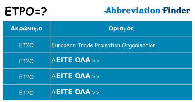 Τι σημαίνει etpo ηρεμήσει