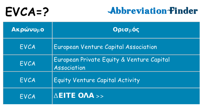 Τι σημαίνει evca ηρεμήσει
