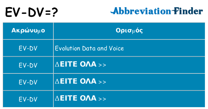Τι σημαίνει ev-dv ηρεμήσει