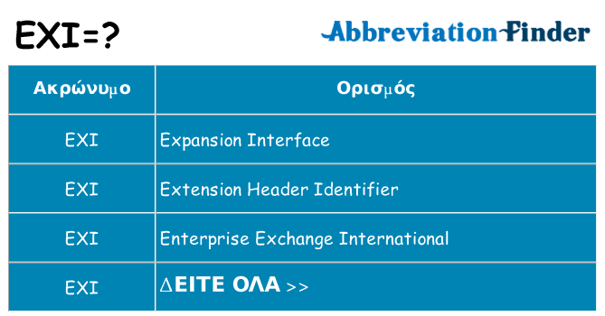Τι σημαίνει exi ηρεμήσει