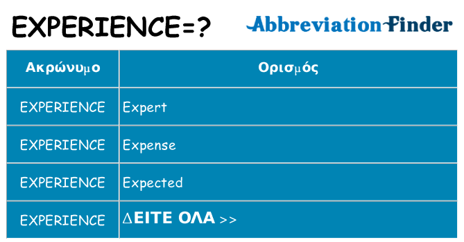 Τι σημαίνει experience ηρεμήσει