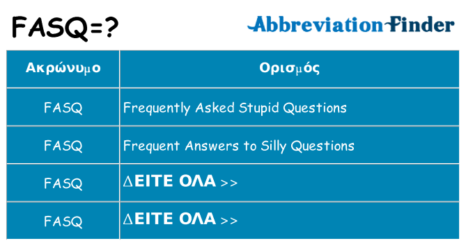 Τι σημαίνει fasq ηρεμήσει