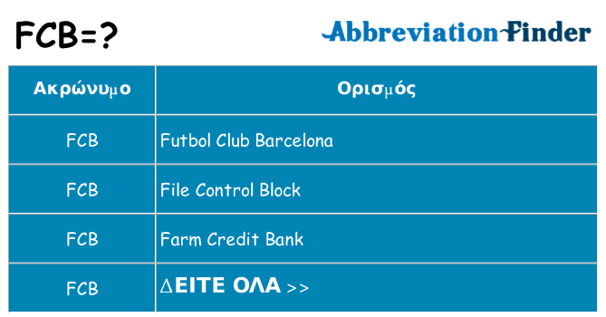 Τι σημαίνει fcb ηρεμήσει