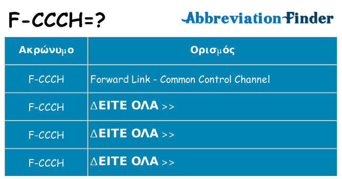 Τι σημαίνει f-ccch ηρεμήσει