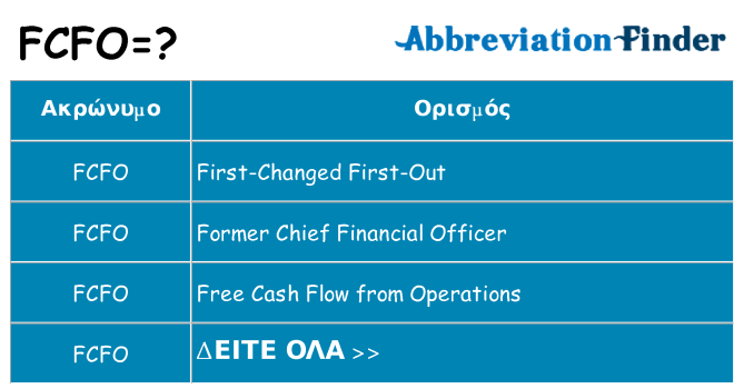 Τι σημαίνει fcfo ηρεμήσει