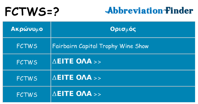 Τι σημαίνει fctws ηρεμήσει