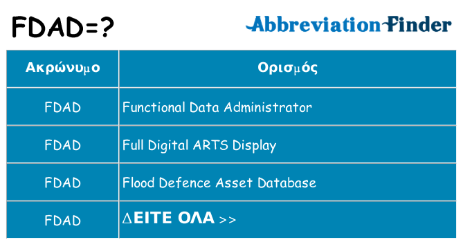 Τι σημαίνει fdad ηρεμήσει