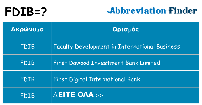 Τι σημαίνει fdib ηρεμήσει
