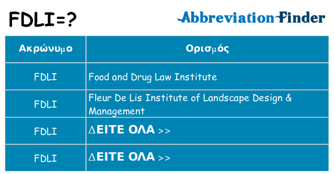 Τι σημαίνει fdli ηρεμήσει