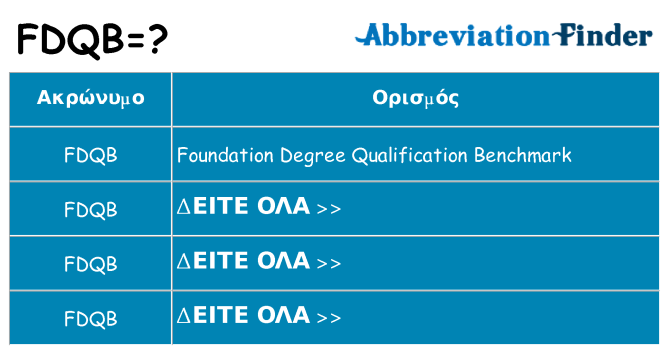 Τι σημαίνει fdqb ηρεμήσει