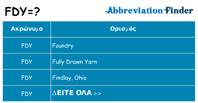 Τι σημαίνει fdy ηρεμήσει