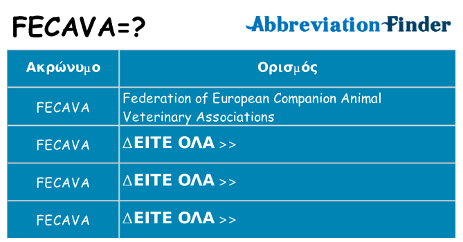Τι σημαίνει fecava ηρεμήσει