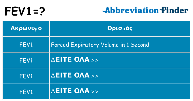 Τι σημαίνει fev1 ηρεμήσει