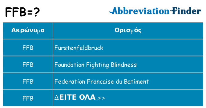 Τι σημαίνει ffb ηρεμήσει