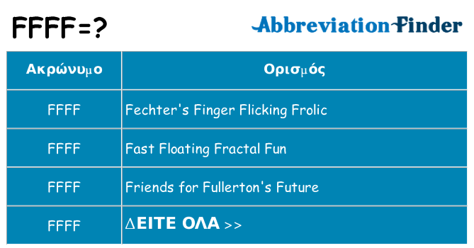 Τι σημαίνει ffff ηρεμήσει