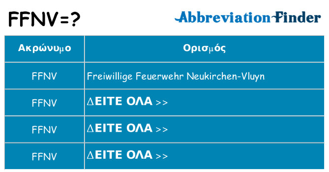 Τι σημαίνει ffnv ηρεμήσει