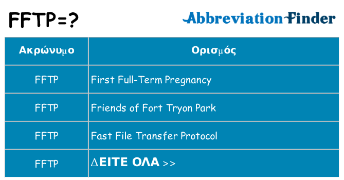 Τι σημαίνει fftp ηρεμήσει