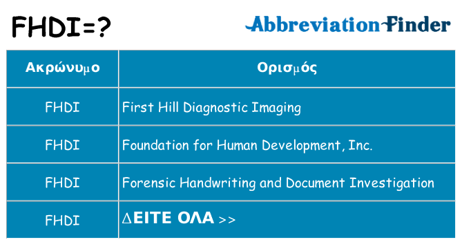Τι σημαίνει fhdi ηρεμήσει