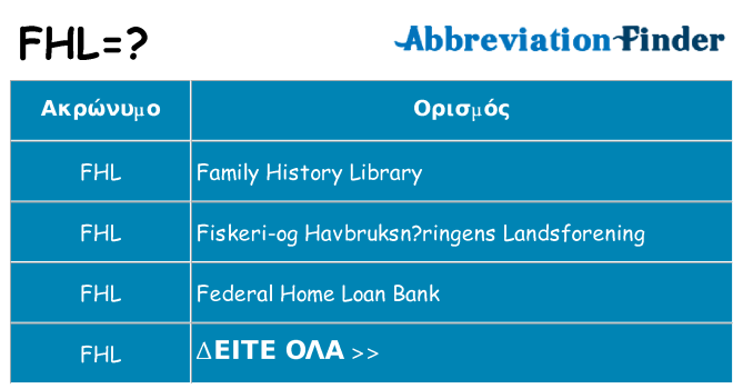 Τι σημαίνει fhl ηρεμήσει