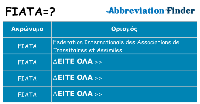 Τι σημαίνει fiata ηρεμήσει
