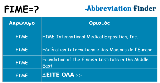 Τι σημαίνει fime ηρεμήσει