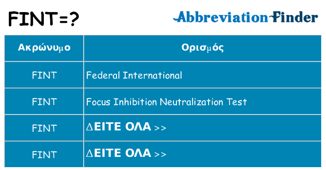 Τι σημαίνει fint ηρεμήσει