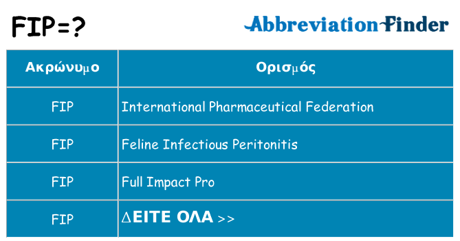 Τι σημαίνει fip ηρεμήσει