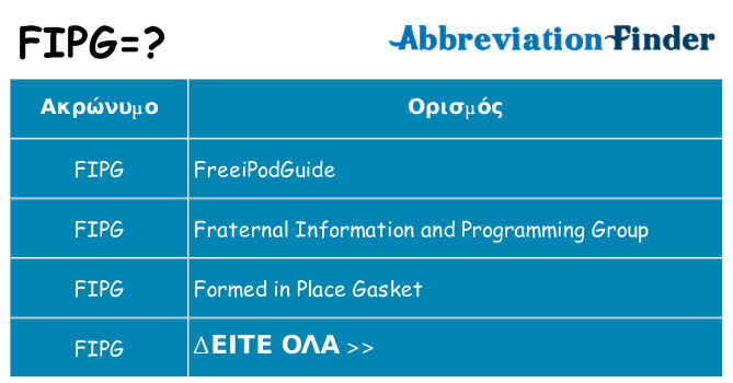 Τι σημαίνει fipg ηρεμήσει