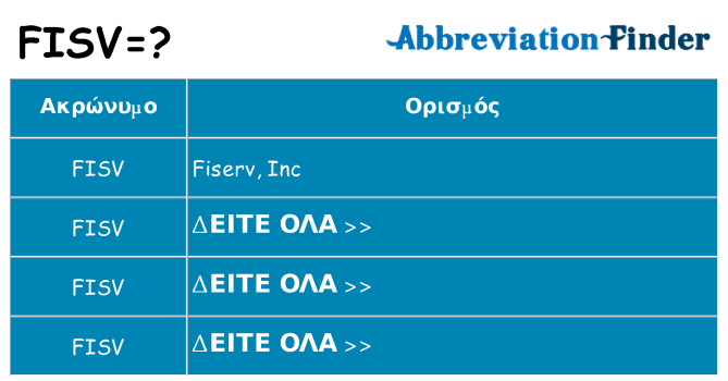 Τι σημαίνει fisv ηρεμήσει