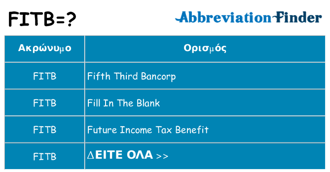 Τι σημαίνει fitb ηρεμήσει