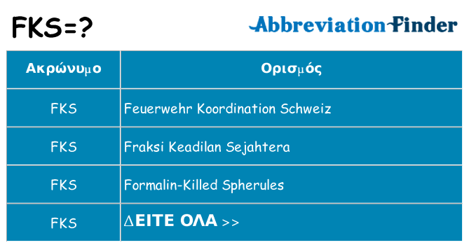 Τι σημαίνει fks ηρεμήσει