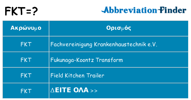 Τι σημαίνει fkt ηρεμήσει