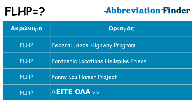 Τι σημαίνει flhp ηρεμήσει