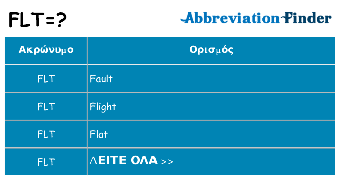 Τι σημαίνει flt ηρεμήσει